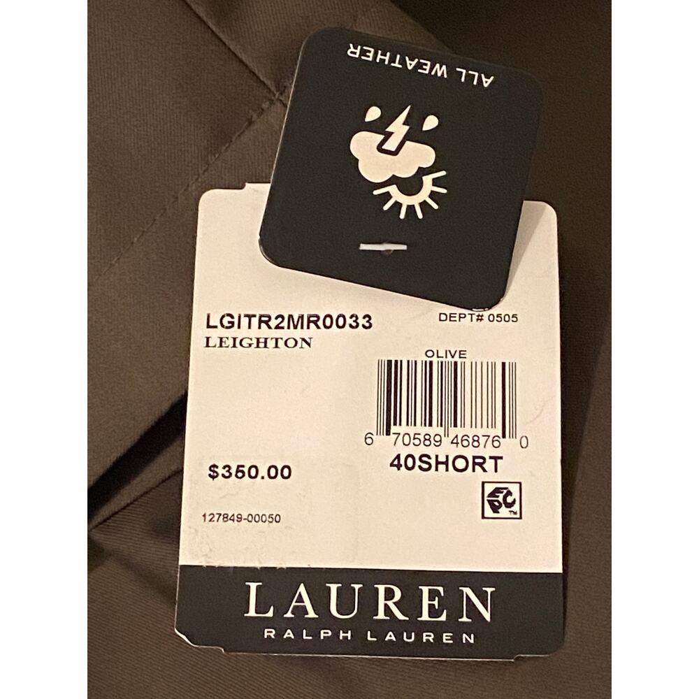 Lauren Ralph Lauren Coat Men's 40S All-Weather Coat Double-Breasted Olive NEW - Picture 10 of 12